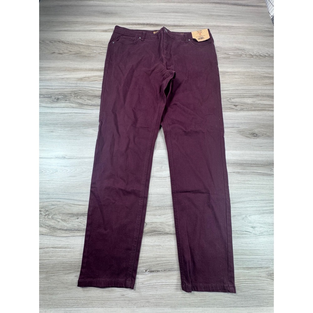 RUFF HEWN Skinny Jeans Midrise Burgundy Size 16 Average